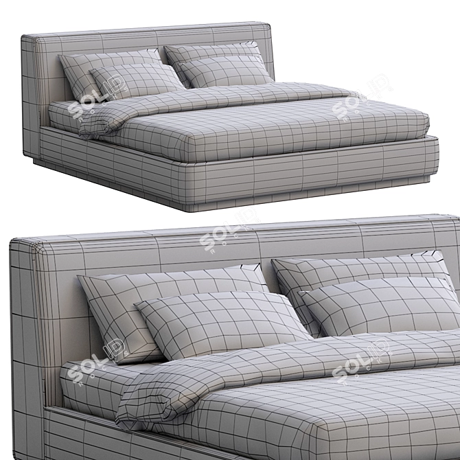 Alberta Modern Bed Model 3D model image 5