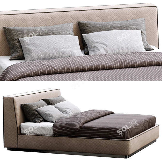 Alberta Modern Bed Model 3D model image 6