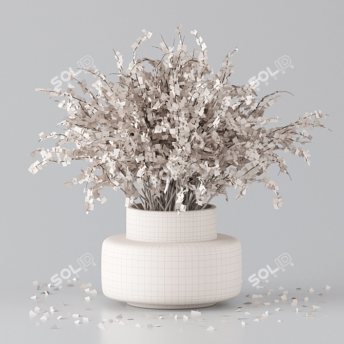 Glass Vase Decorative Branches Bouquet 3D model image 3