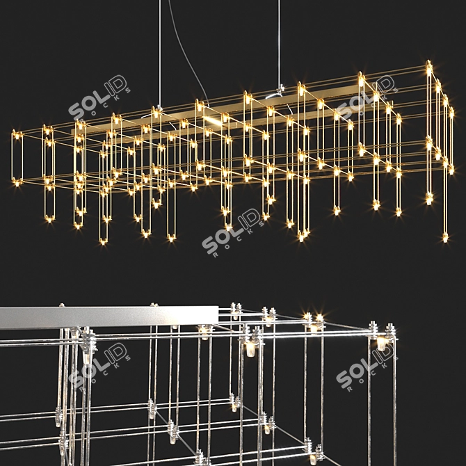 Elegant Gold Design Lamp 3D model image 1