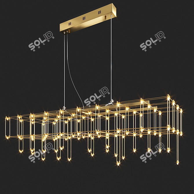 Elegant Gold Design Lamp 3D model image 2