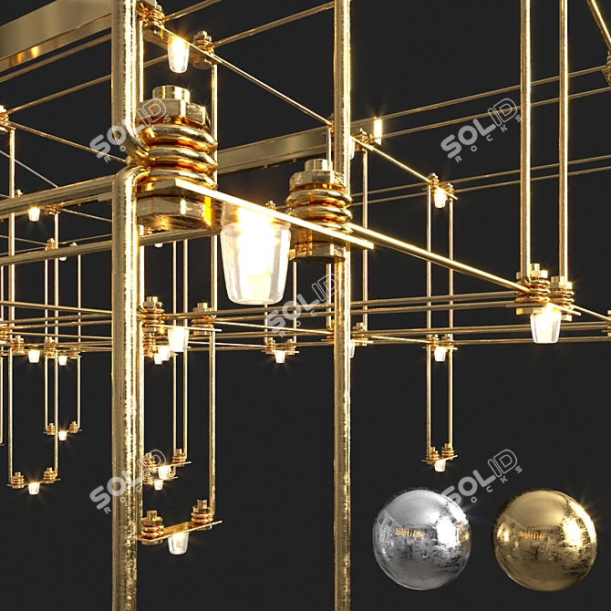 Elegant Gold Design Lamp 3D model image 3