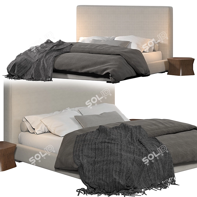 Stylish MODENA Platform Bed Frame 3D model image 9