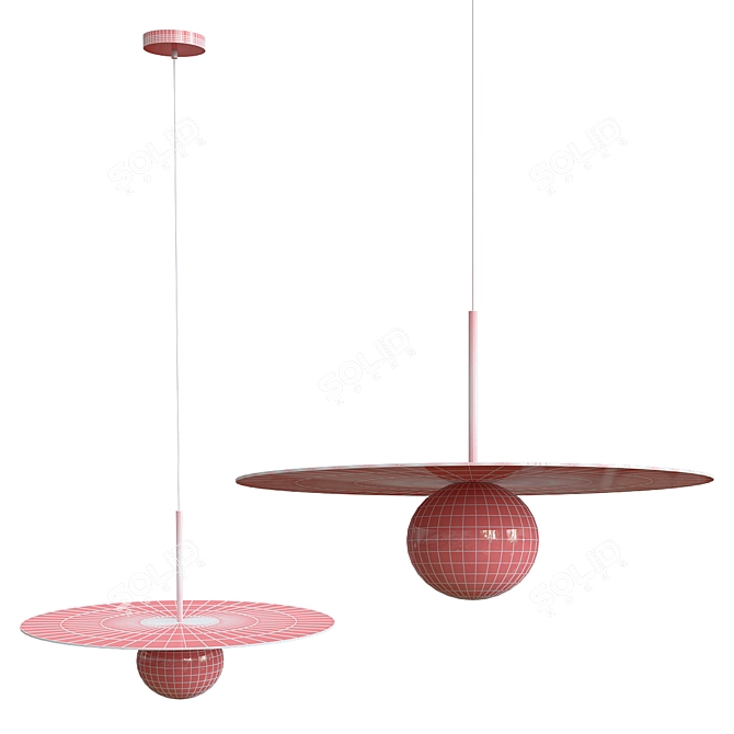 Modern Brass Bola Pendant Light 3D model image 2