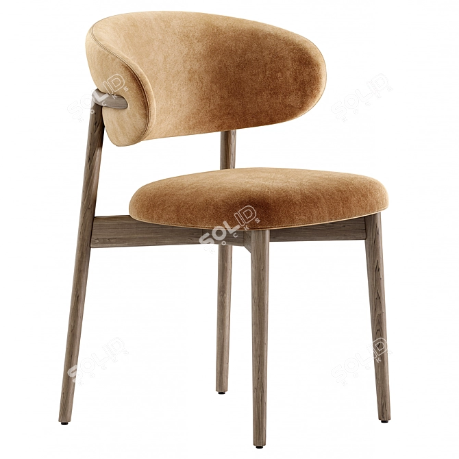 Sleek Oleandro Dining Chair Render 3D model image 3