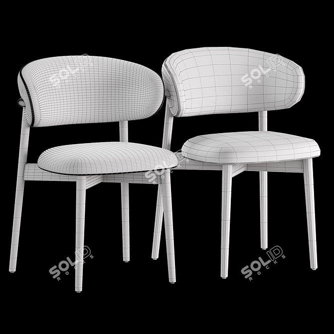 Sleek Oleandro Dining Chair Render 3D model image 6