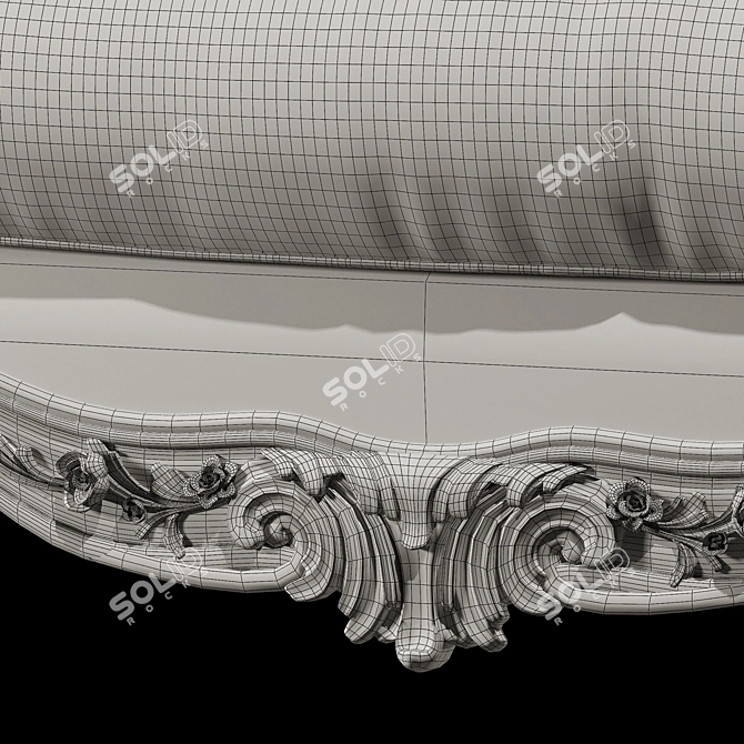 Elegant Barocchetto Armchair Upgrade 3D model image 3