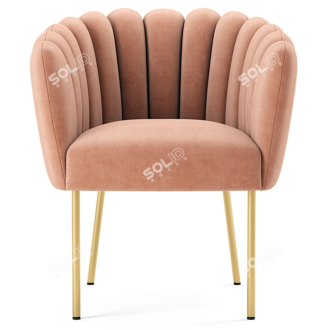 Luxurious Performance Velvet Armchair 3D model image 2