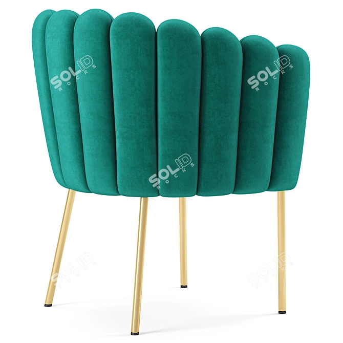 Luxurious Performance Velvet Armchair 3D model image 3