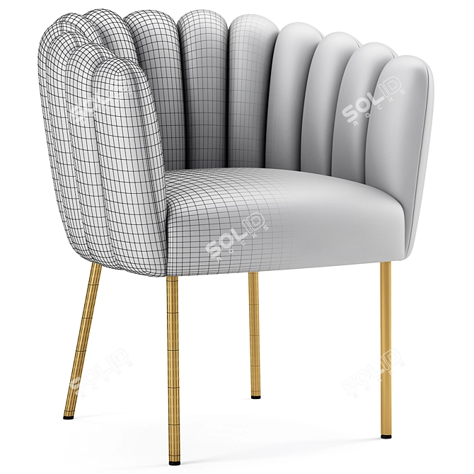 Luxurious Performance Velvet Armchair 3D model image 7