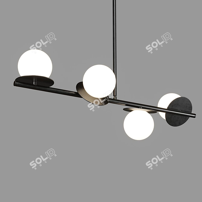 Sleek Opal Grey Ceiling Light 3D model image 3