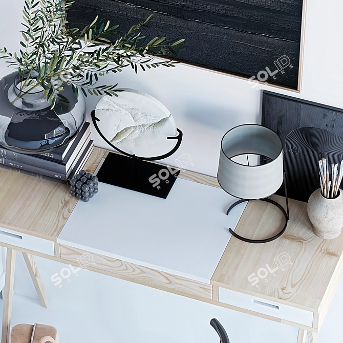  Scandinavian Style Desk Set 3D model image 2