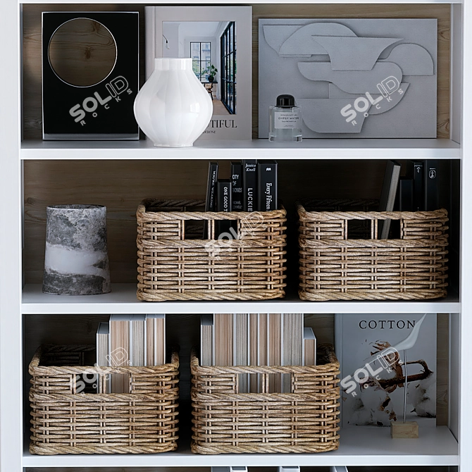  Scandinavian Style Desk Set 3D model image 3