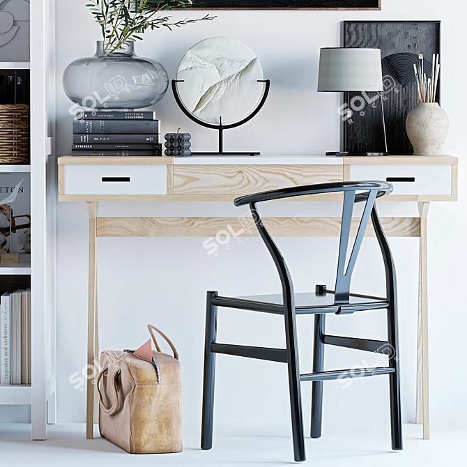  Scandinavian Style Desk Set 3D model image 4