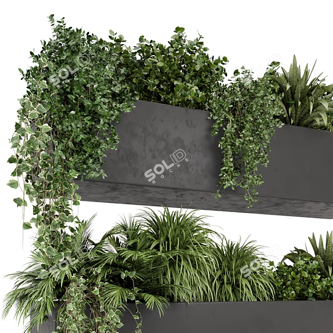 Rusty Concrete Hanging Plant Set 3D model image 2