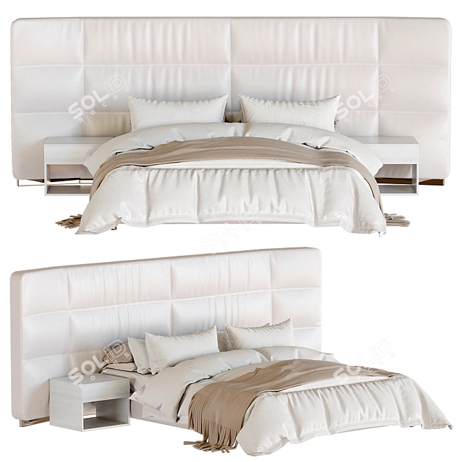 Elegant Concord Bed in Millimeters 3D model image 1