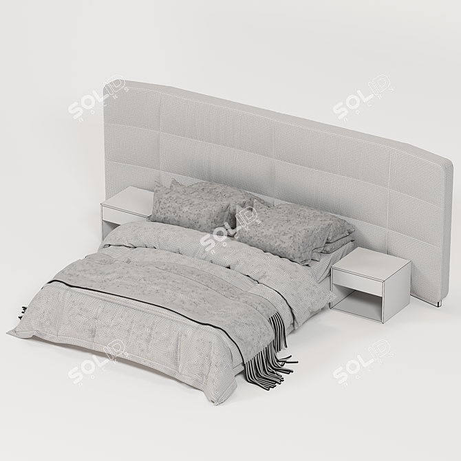 Elegant Concord Bed in Millimeters 3D model image 3