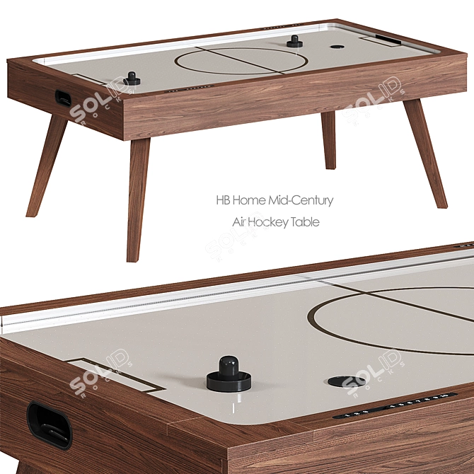 Mid-Century Air Hockey Table 3D model image 1