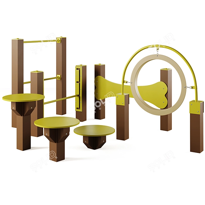 Canine Agility Park Equipment Set 3D model image 4