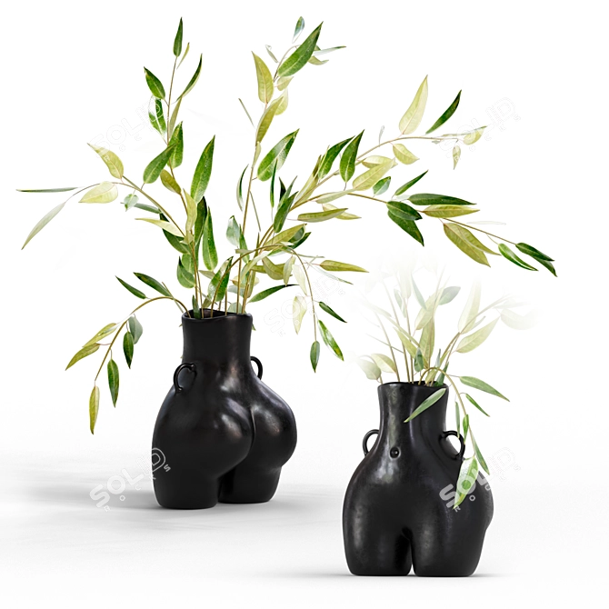 Smooth Black Vase Anissa Kermiche 3D model image 1