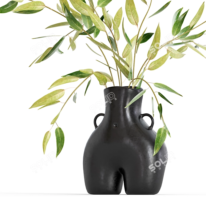 Smooth Black Vase Anissa Kermiche 3D model image 3