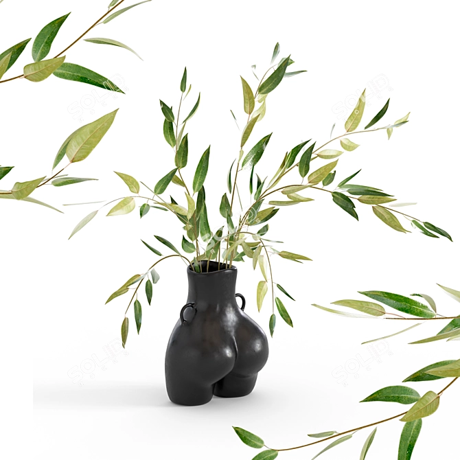Smooth Black Vase Anissa Kermiche 3D model image 4