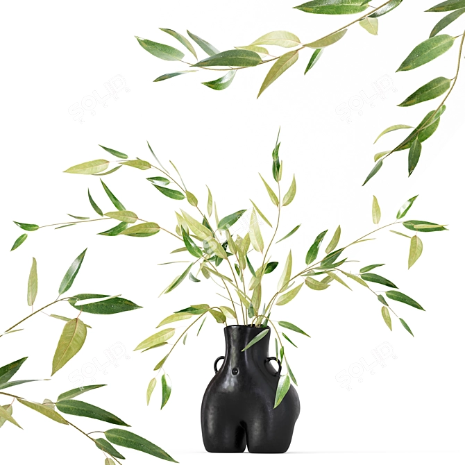 Smooth Black Vase Anissa Kermiche 3D model image 5