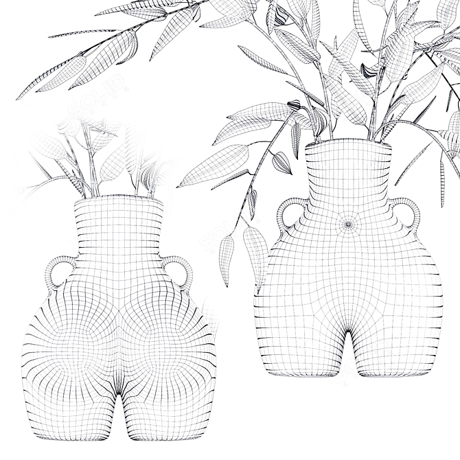 Smooth Black Vase Anissa Kermiche 3D model image 6