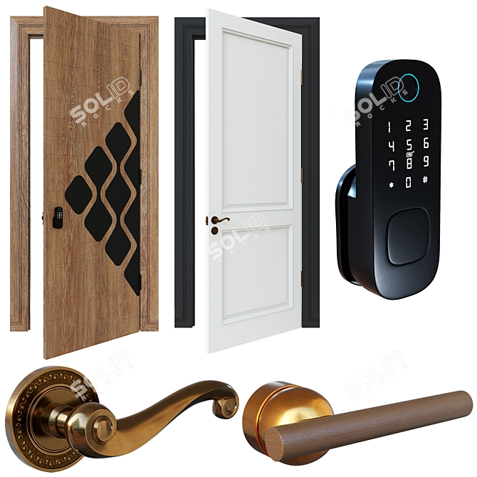 Complete Door Hardware Collection 3D model image 1