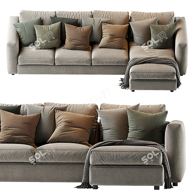 Modern Comfort: Finnala Sofa Ikea 3D model image 3