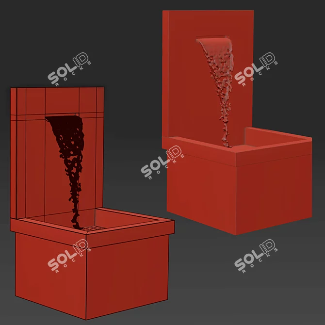 Sleek Modernist Wall Fountain 3D model image 2