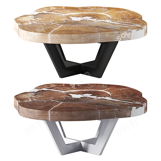 Wowbotaniсa Oak Epoxy Coffee Table 3D model image 2