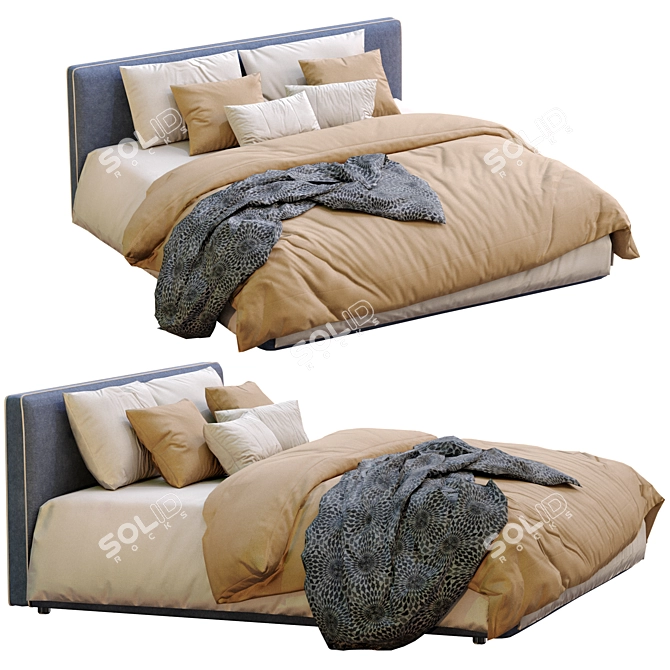 Contemporary Alberta Bed Design 3D model image 3