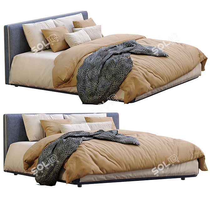 Contemporary Alberta Bed Design 3D model image 6