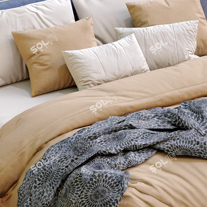 Contemporary Alberta Bed Design 3D model image 7