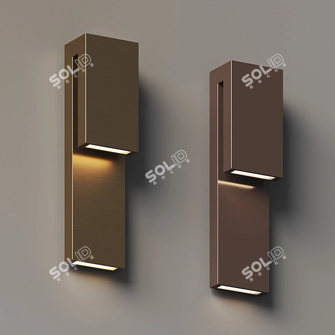 Architectural Style Outdoor Wall Sconce 3D model image 3