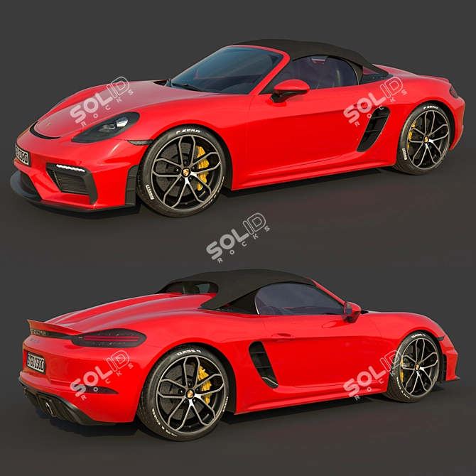 High Poly Porsche 718 Spyder 3D model image 1