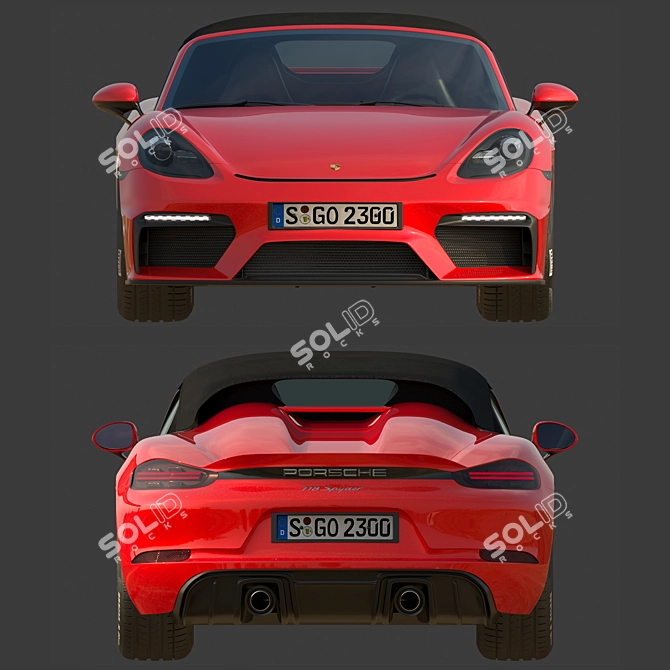 High Poly Porsche 718 Spyder 3D model image 6