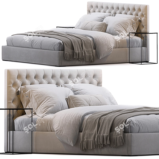 Adler King Size Bed 3D model image 1