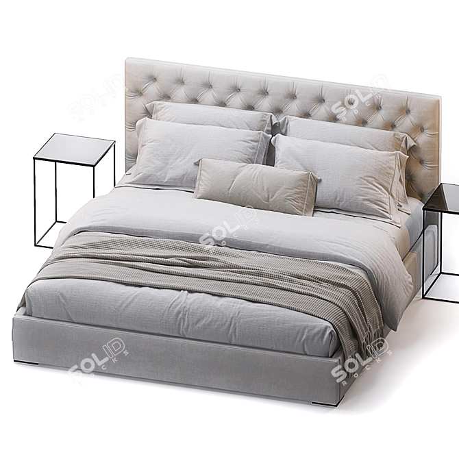 Adler King Size Bed 3D model image 2