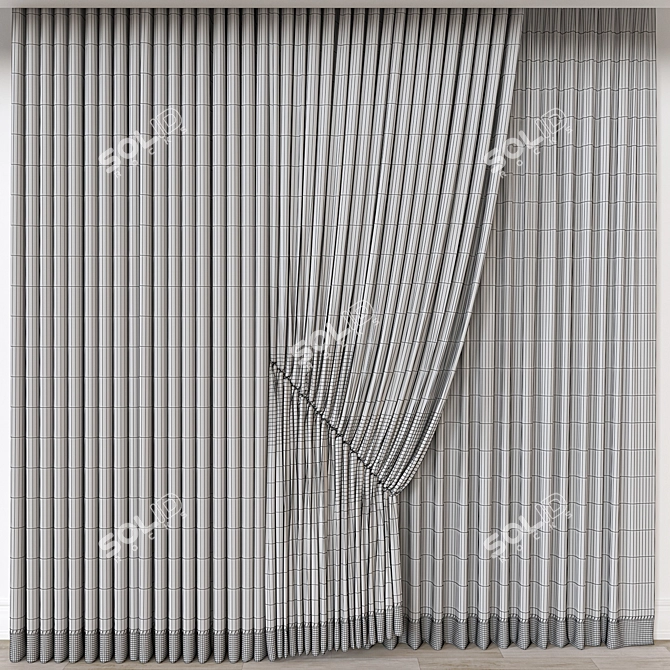 Modern Curtain 3D Model Render 3D model image 3