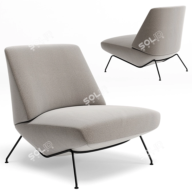 Contemporary Bonaldo Sleek Armchair 3D model image 1