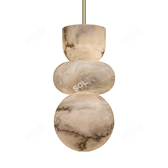 Alabaster Totem Pendant Light 3D model image 1