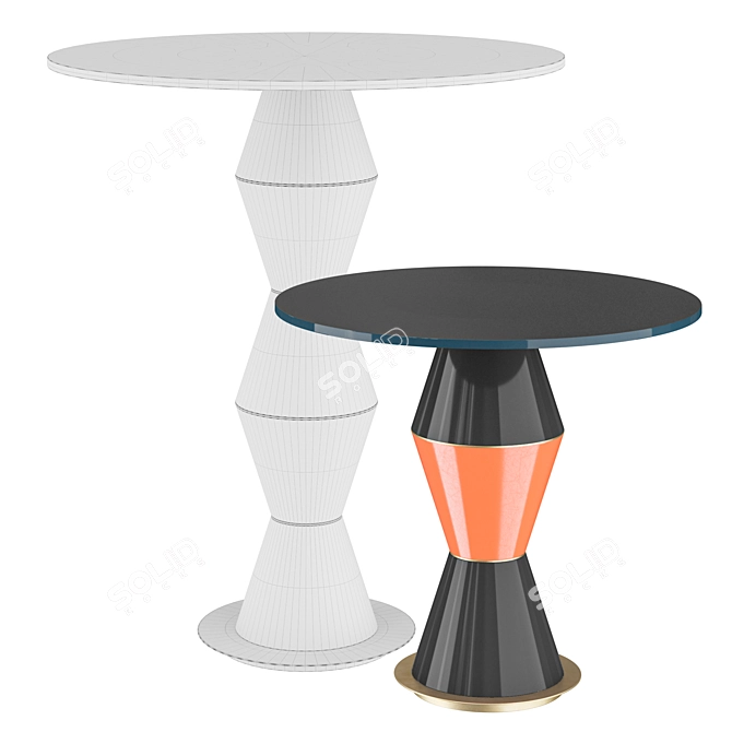 Marioni Palm Round Side Table 3D model image 3