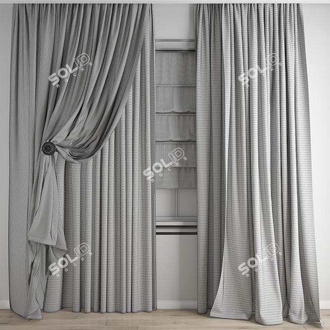 Detailed Curtain Model with Textures 3D model image 3