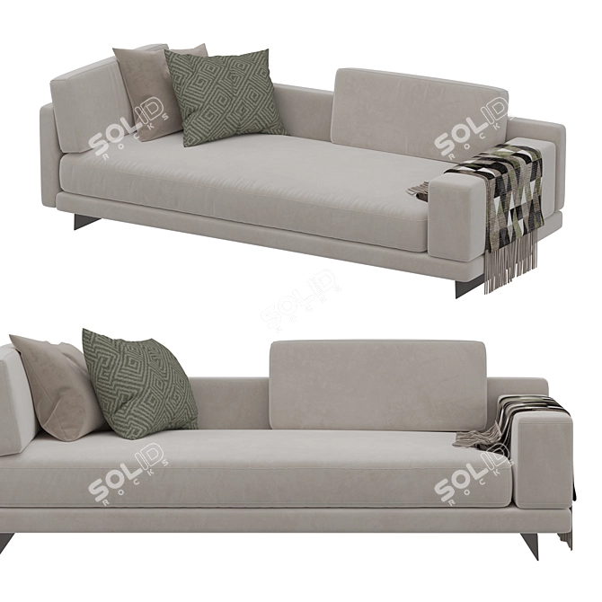 Elegant Dresden Right Arm Sofa 3D model image 3