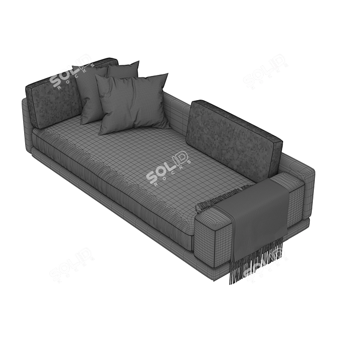 Elegant Dresden Right Arm Sofa 3D model image 4