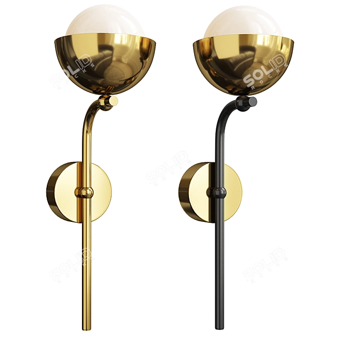 Elegant 3D Wall Lamp Fixture 3D model image 1