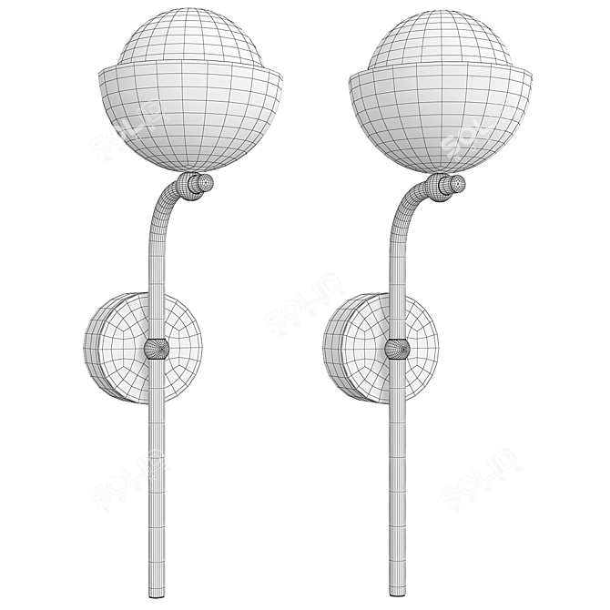 Elegant 3D Wall Lamp Fixture 3D model image 2