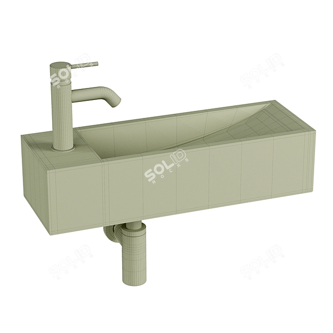 Mira 38 R White Sink 3D model image 2